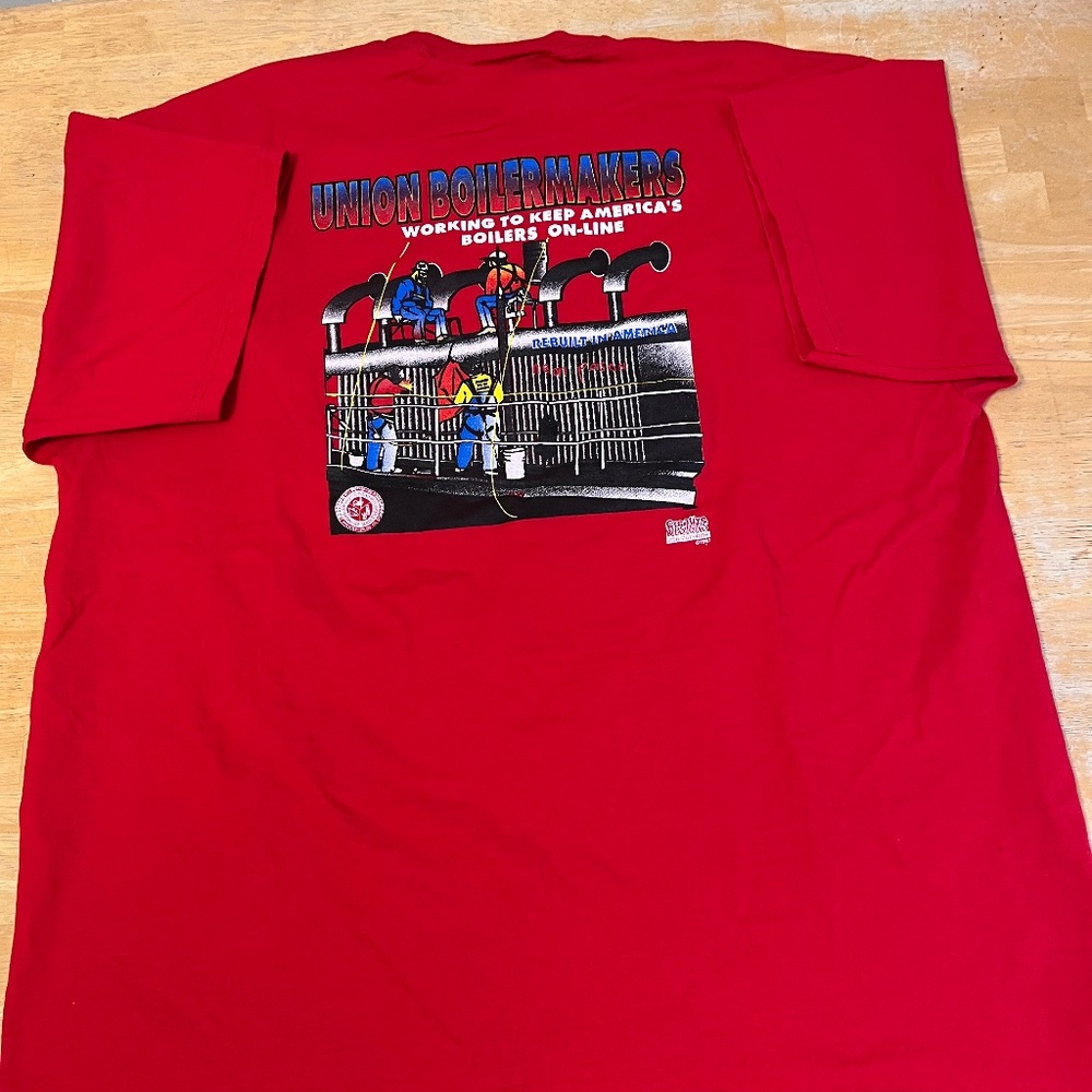 Vintage 1997 Union Boilermakers Tshirt “Rebuilt America” Red 2XL